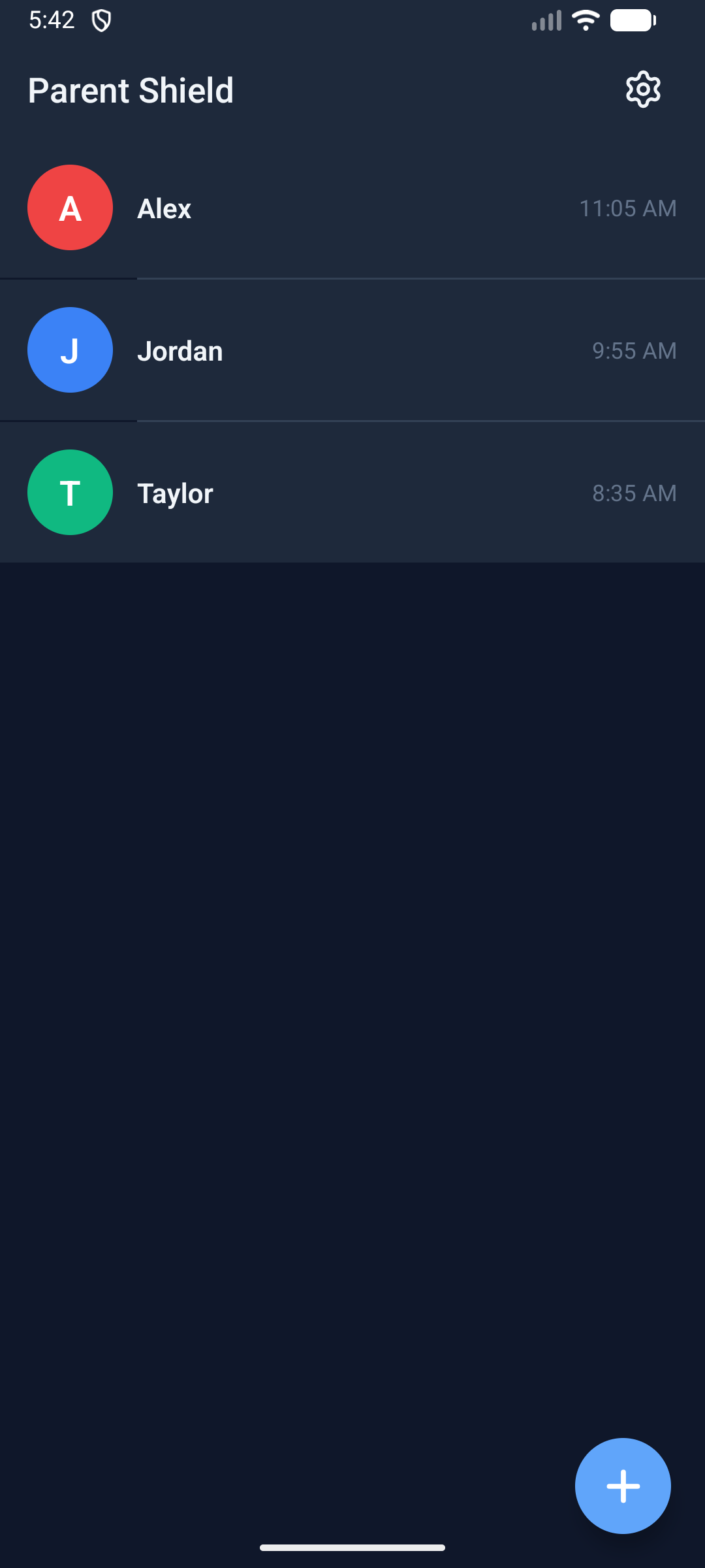 Parent Shield conversation list