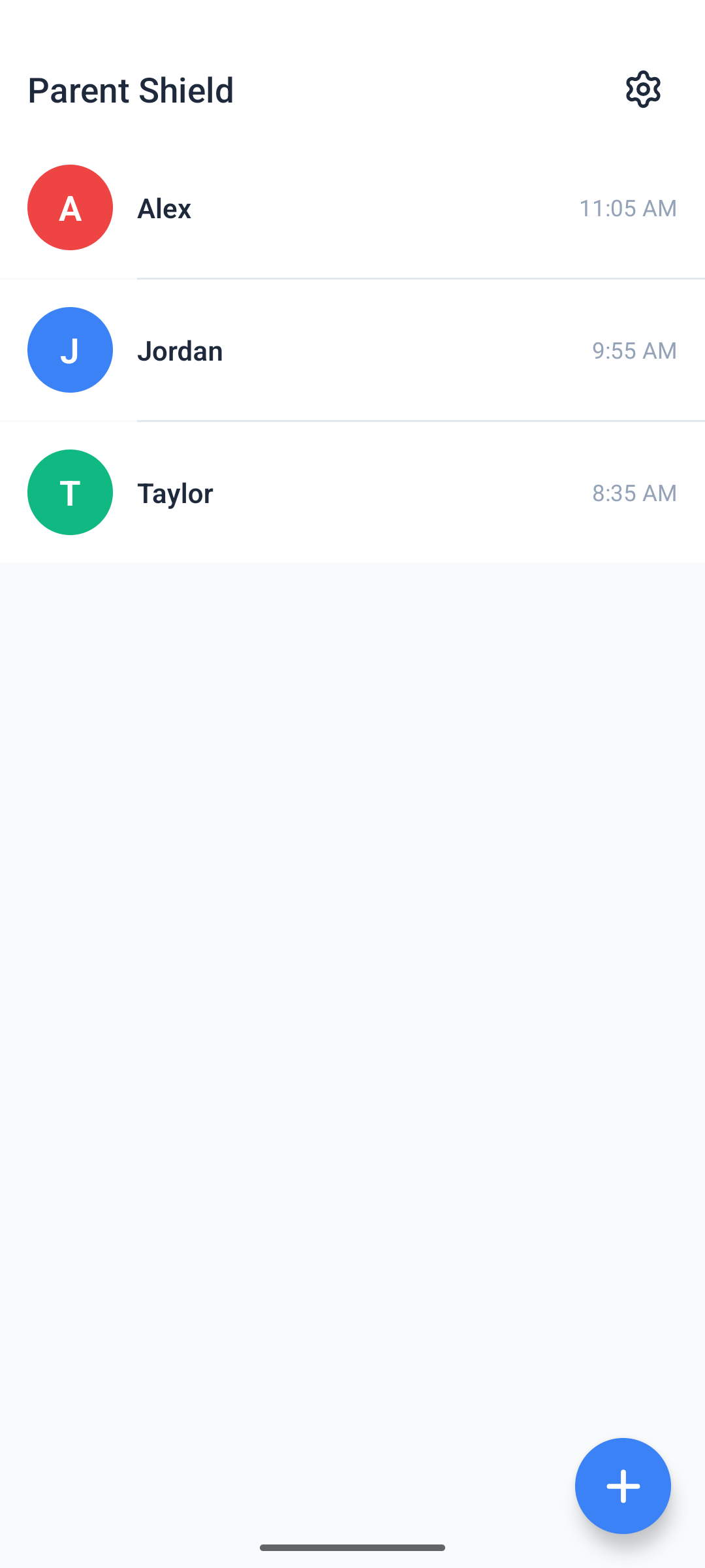 Parent Shield conversation list