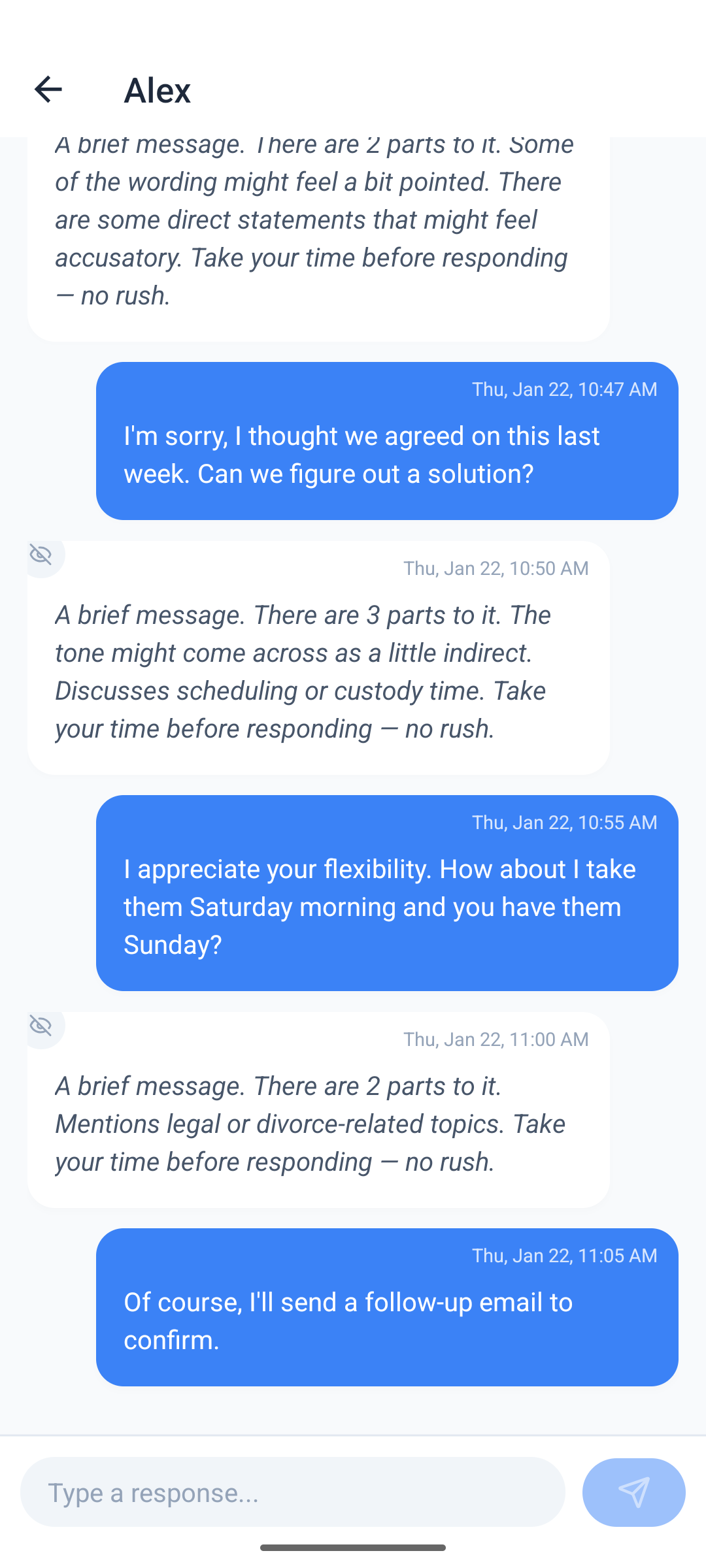 Parent Shield message analysis