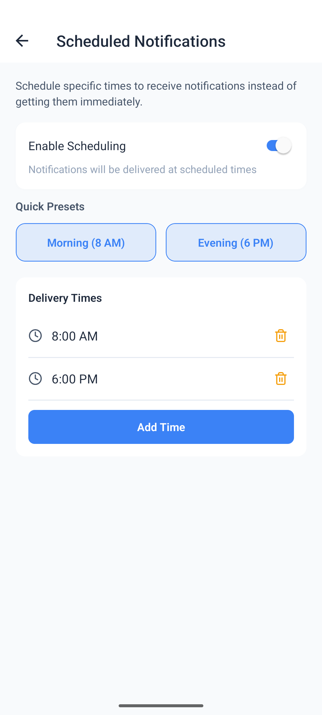 Parent Shield Notification Scheduling